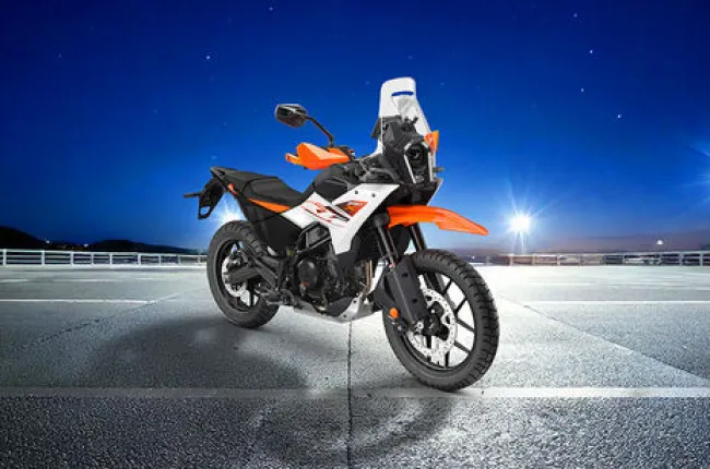 390 Adventure X Front Right View