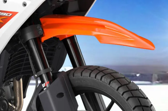 390 Adventure X Front Mudguard & Suspension